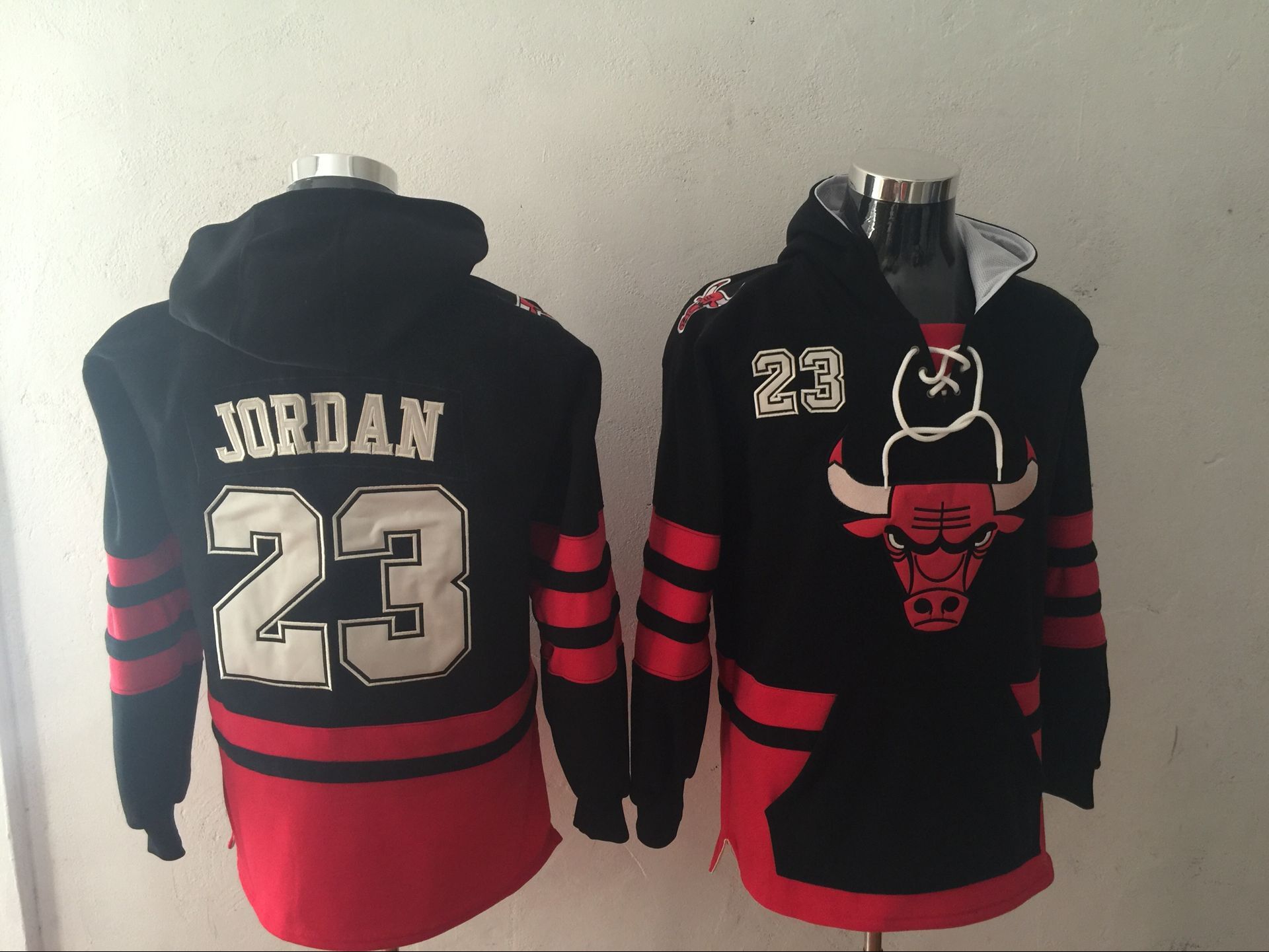Men 2017 NBA Chicago Bulls 23 Jordan Black Hoodie